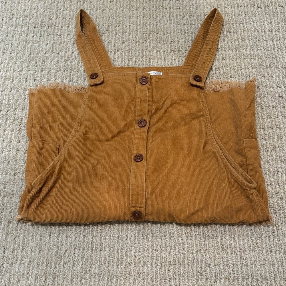 Brown Corduroy Button-Down Dress